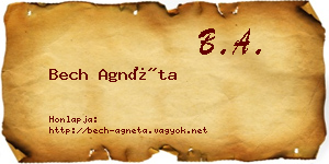 Bech Agnéta névjegykártya